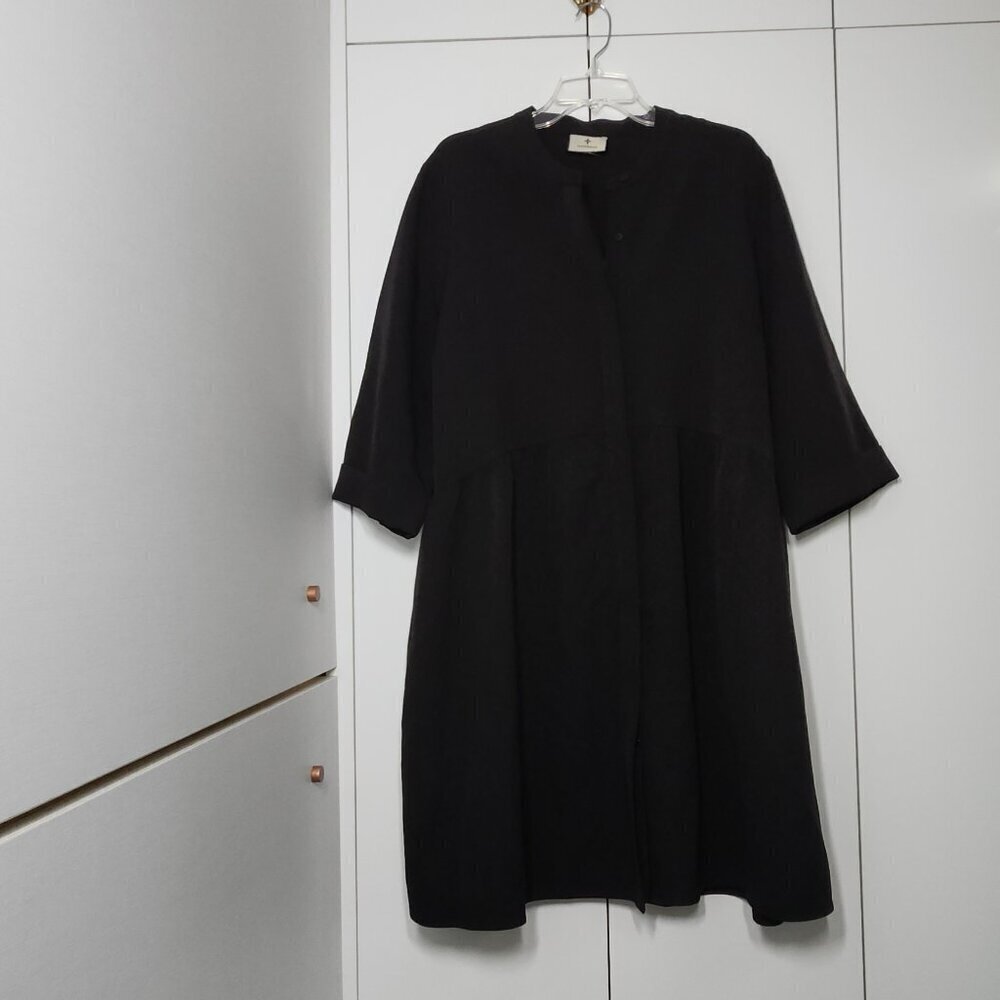 Tuckernuck Black Strech Crepe Royal Shirt Dress